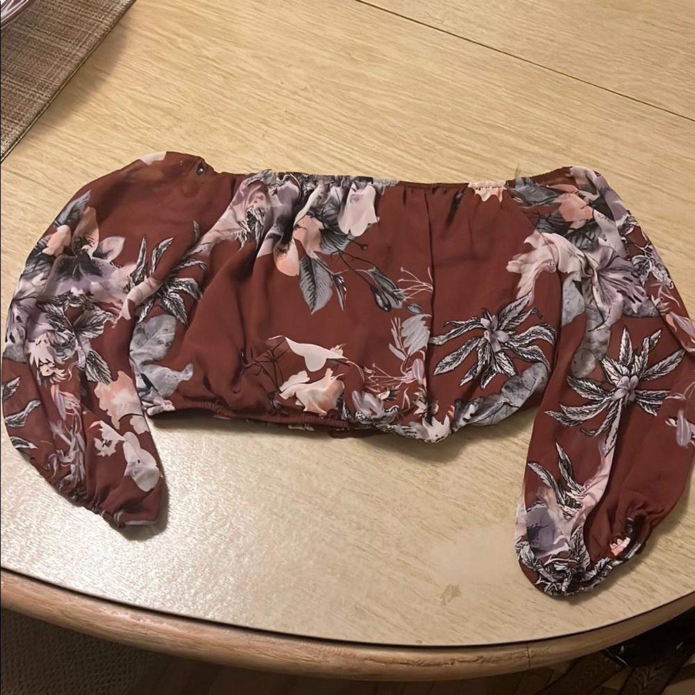 Charlotte Russe Brown Floral Top